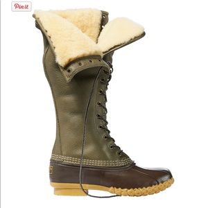 LL Bean Tall Shearling Lined Duck-boots